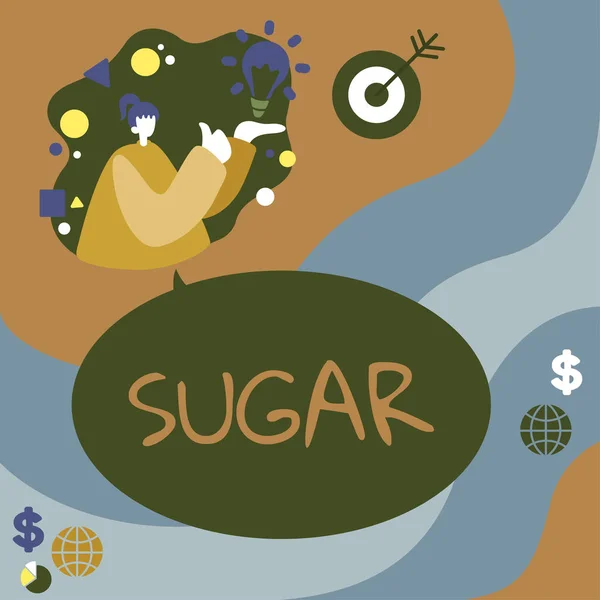 Inspirace Ukazující Znamení Sugar Business Showcase Sladké Krystalické Látky Získané — Stock fotografie