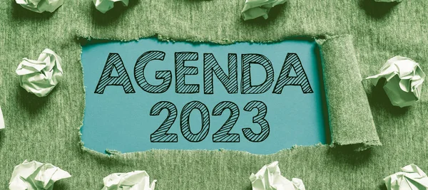 Legenda Conceitual Agenda 2023 Concept Meaning List Activities Order Which — Fotografia de Stock