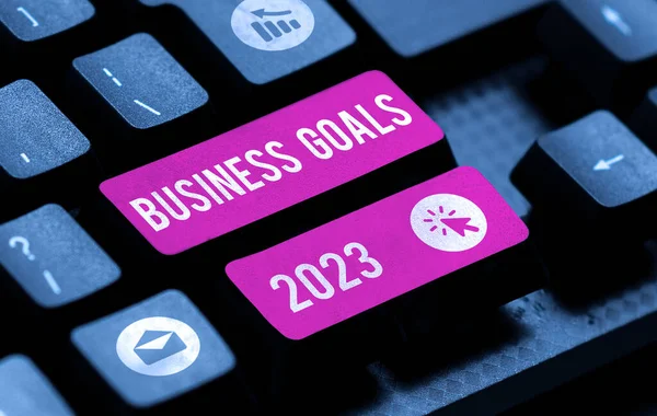 Текст Показує Натхнення Цілі Бізнесу 2023 Слово Розширених Можливостей Цілі — стокове фото
