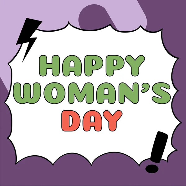 Schild Mit Happy Womans Day Konzeptfoto Zum Gedenken Das Wesen — Stockfoto