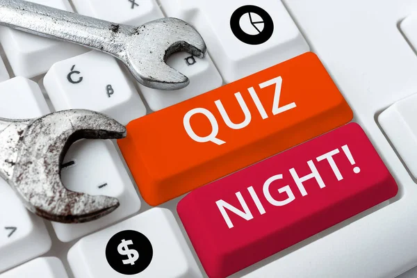 2015 Text Sign Showing Quiz Night Conceptual Photo Evening Test — 스톡 사진