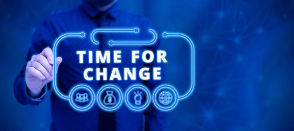 Sign Displaying Time Change Business Concept Transition Grow Improve Transform — Stock Photo, Image