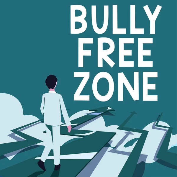 Testo Calligrafico Bully Free Zone Approccio Commerciale Essere Rispettosi Altri — Foto Stock