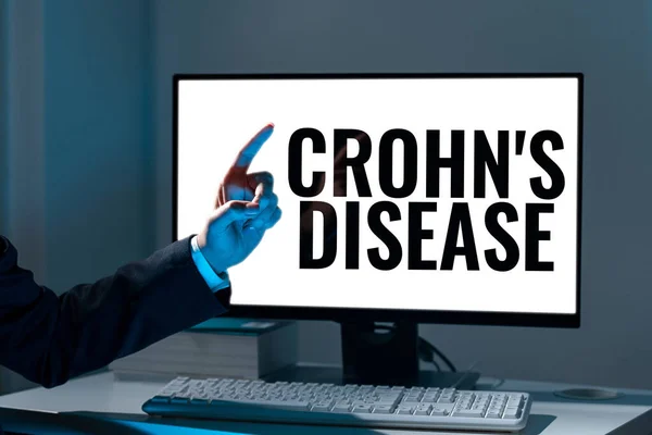 Sinal Exibindo Crohn Disease Visão Geral Negócio Doença Inflamatória Crônica — Fotografia de Stock