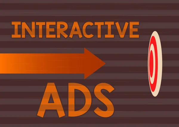 Text Bildtext Presenterar Interaktiva Annonser Affärsmetoden Använder Interaktiva Medier För — Stockfoto