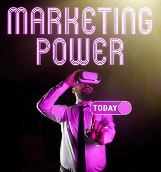 Εγγραφείτε Εμφανίζει Marketing Power Έννοια Ικανότητα Μιας Επιχείρησης Αυξήσει Επικερδώς — Φωτογραφία Αρχείου
