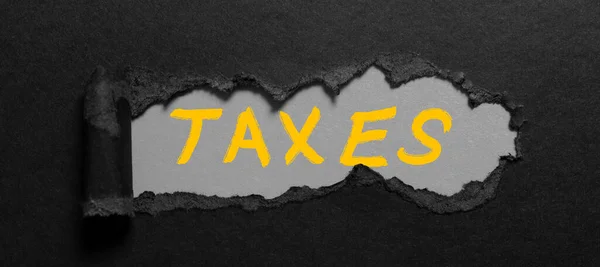 税金を表示するテキストキャプション 労働者の収入に関する政府の国家収益への貢献に関する言葉 — ストック写真