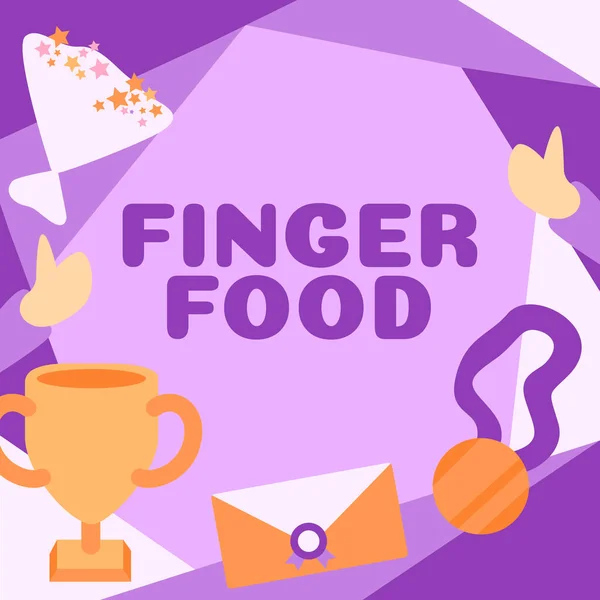 Escrevendo Exibindo Texto Finger Food Produtos Ideia Negócio Digestivos Que — Fotografia de Stock