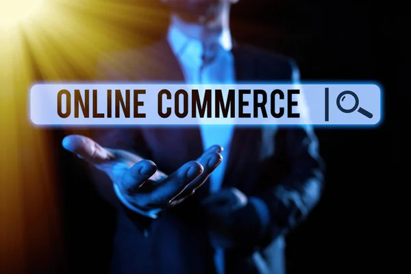 Handschrifttekst Online Commerce Internet Concept Activiteit Van Het Kopen Verkopen — Stockfoto