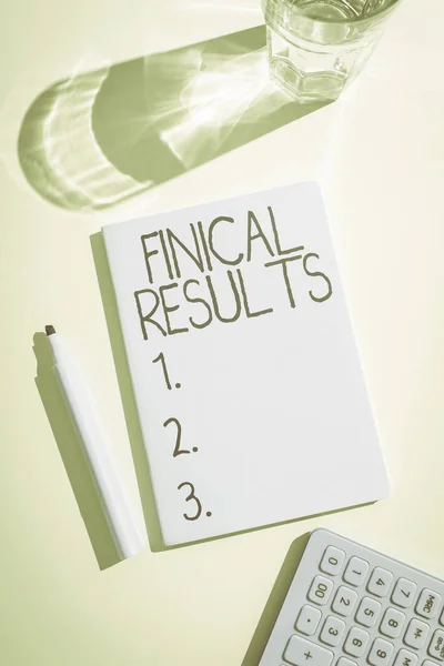 Text Caption Presenting Finical Results Word Written Written Records Convey — Stock Photo, Image