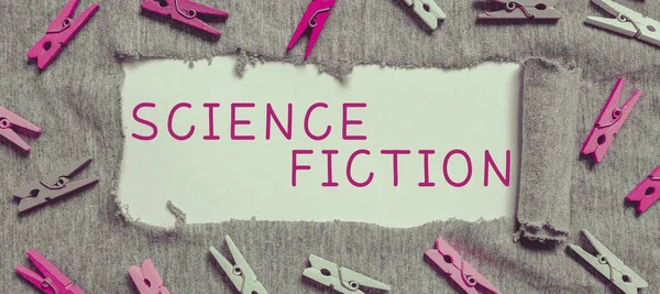 Handwriting Text Science Fiction Word Fantasy Entertainment Genre Futuristic Fantastic — 스톡 사진