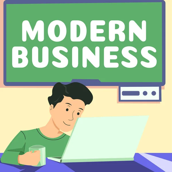 Conceptual Caption Modern Business Business Idea Economic System Goods Services — Stock fotografie