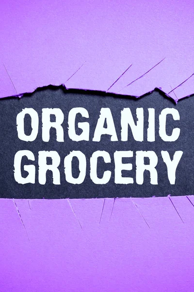 Inspiráló Szöveg Organikus Élelmiszer Fogalmi Fotópiac Műtrágya Használata Nélkül Termesztett — Stock Fotó