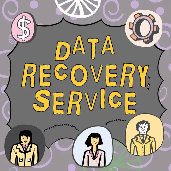 Exibição Conceitual Data Recovery Service Internet Concept Processo Recuperação Dados — Fotografia de Stock