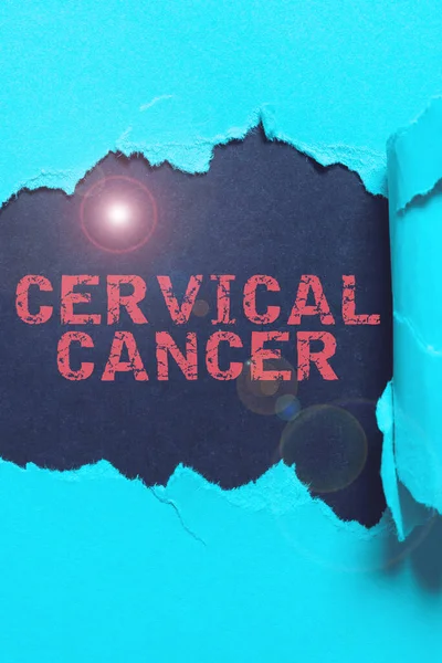 Handschriftlicher Text Gebärmutterhalskrebs Wort Für Die Krebsart Die Den Zellen — Stockfoto