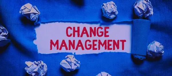 Konceptvisning Förändringshantering Affärsidé Ersättning Ledarskap Organisation Nya Policyer — Stockfoto
