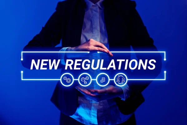 Conceptual Display New Regulations Business Approach Regulation Controlling Activity Usually — Stock Photo, Image