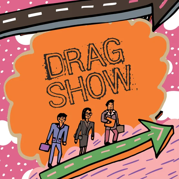 Écriture Affichant Texte Drag Show Événement Compétitif Vitrine Affaires Deux — Photo