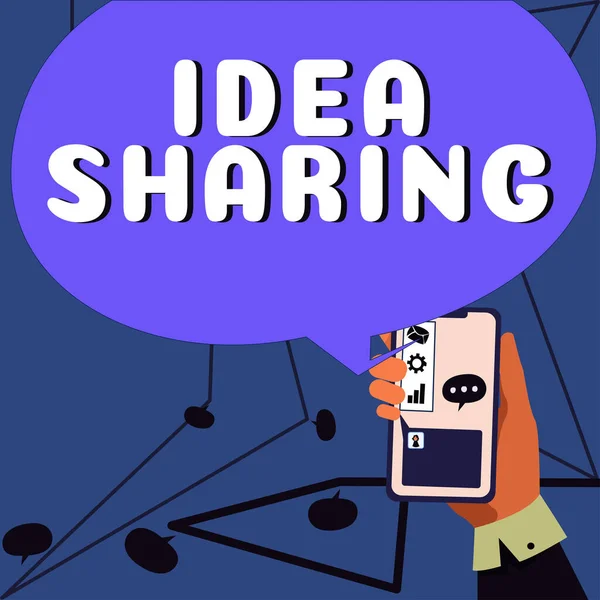 Segno Scrittura Mano Idea Sharing Business Idea Startup Lancio Innovazione — Foto Stock