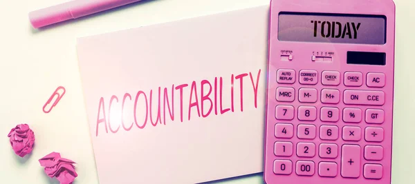 Znak Tekstowy Pokazujący Odpowiedzialność Konceptualne Zdjęcie Stan Odpowiedzialności Odpowiedzialność Coś — Zdjęcie stockowe