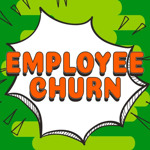 디스플레이 Employee Churn Workes 비즈니스 아이디어 변화율 새로운 — 스톡 사진