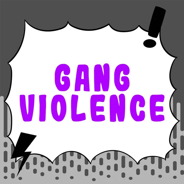 Inspiration Visar Tecken Gang Våld Internet Begreppet Brott Mot Lagar — Stockfoto