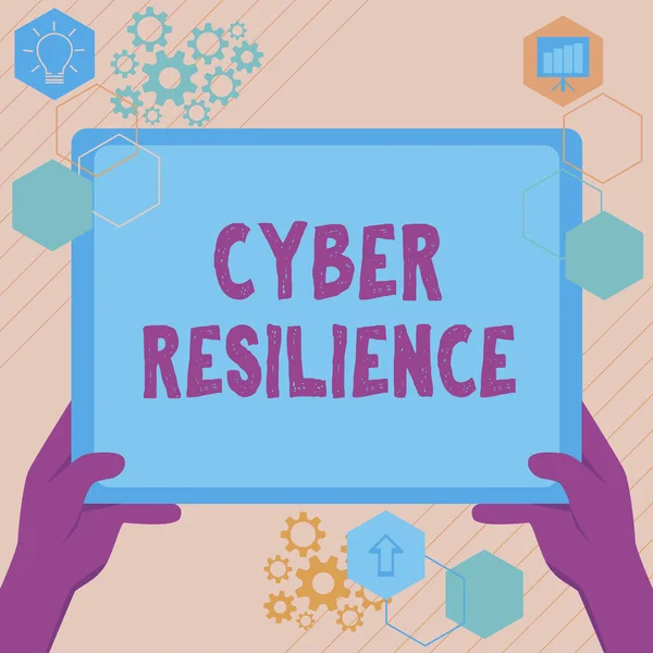 Tegn Viser Cyber Resilience Konceptuel Foto Foranstaltning Hvor Godt Virksomhed - Stock-foto