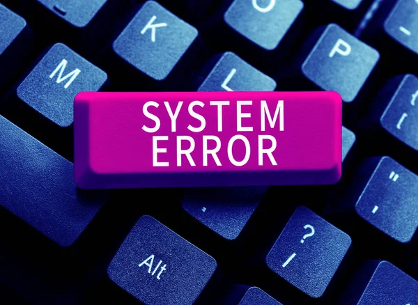 Sinal Escrita Mão Erro Sistema Palavra Escrito Falha Tecnológica Queda — Fotografia de Stock