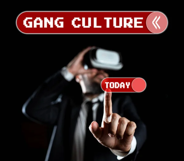 Handskrift Tecken Gang Kultur Business Showcase Särskild Organisation Brottslingar Eller — Stockfoto