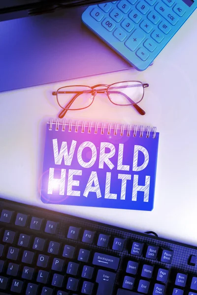 Konceptuell Bildtext Världshälsa Word World Aktionsdag Tillägnad Att Tackla Global — Stockfoto