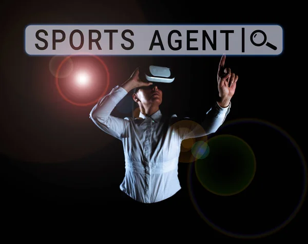 Tekstbord Met Sportagent Business Overzicht Persoon Beheert Rekrutering Beste Sporters — Stockfoto