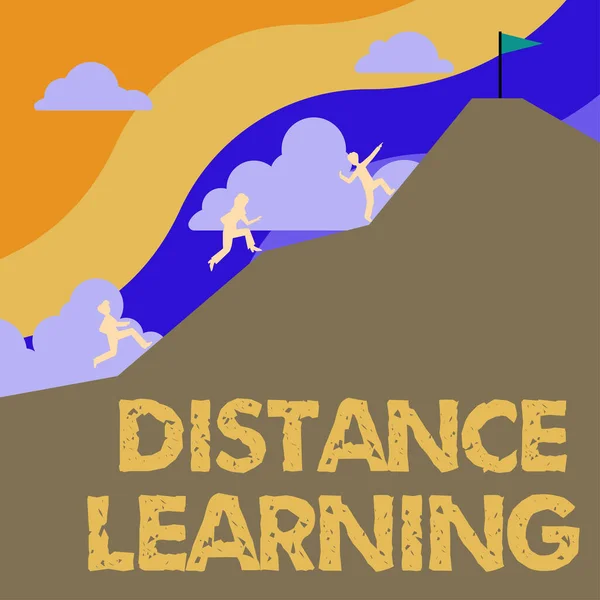 Ruční Psaní Znamení Distance Learning Business Showcase Vzdělávací Přednášky Vysílané — Stock fotografie