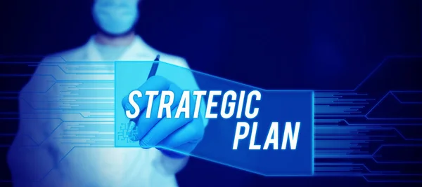 Inspiración Mostrando Signo Plan Estratégico Concepto Internet Proceso Definición Estrategia — Foto de Stock