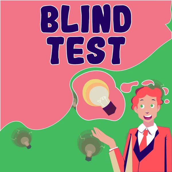 Hand Writing Sign Blind Test Έννοια Κοινωνική Εμπλοκή Ένα Πρόσωπο — Φωτογραφία Αρχείου