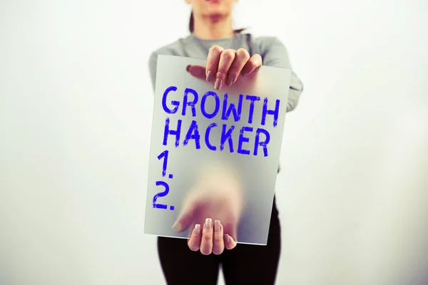 Tekst Pisma Ręcznego Growth Hacker Podejście Biznesowe Ogół Zdobyć Jak — Zdjęcie stockowe