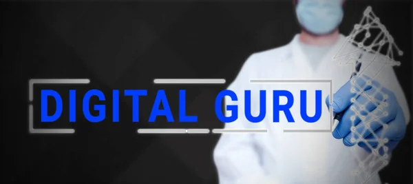 Tekst Met Inspiratie Digital Guru Business Idee Docent Intellectuele Gids — Stockfoto
