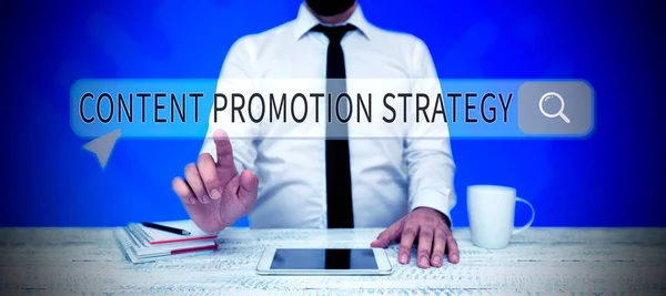 Text Mit Inspiration Content Promotion Strategy Geschäftsidee Inhalte Vor Dem — Stockfoto