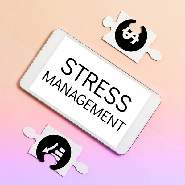 Handschrift Tekst Stress Management Woord Geschreven Het Leren Van Manieren — Stockfoto