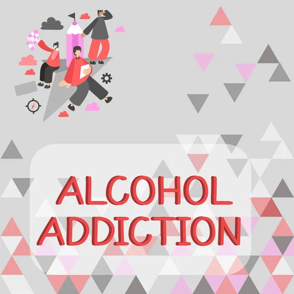 Escribir Mostrando Texto Alcohol Adicción Idea Negocio Caracterizada Por Consumo — Foto de Stock