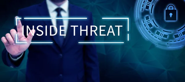 stock image Conceptual display Inside Threat, Business overview Information that only an insider would have Real information