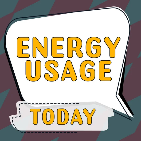 Tekst Met Inspiratie Energiegebruik Bedrijfsoverzicht Hoeveelheid Energie Verbruikt Gebruikt Een — Stockfoto