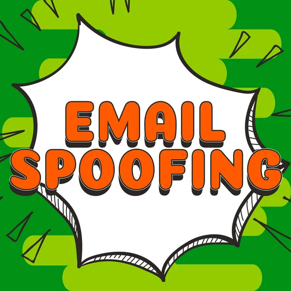 Концептуальний Дисплей Email Spoofing Бізнес Підхід Забезпечує Доступ Зміст Облікового — стокове фото