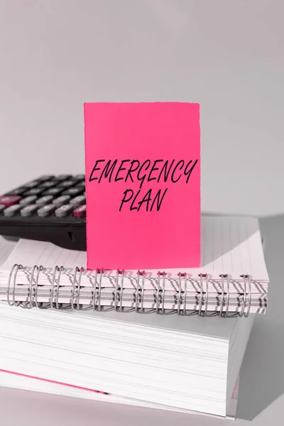 Sign Displaying Emergency Plan Business Showcase Procedures Response Major Emergencies — Stock Photo, Image