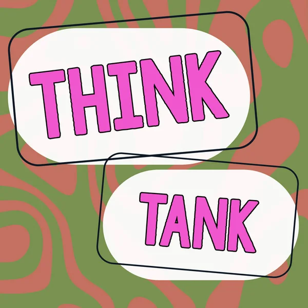 Концептуальний Підпис Think Tank Бізнес Вітрина Мислення Інноваційних Цінних Рішень — стокове фото