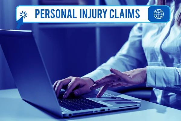 Text sign showing Personal Injury Claims, Business overview being hurt or injured inside work environment