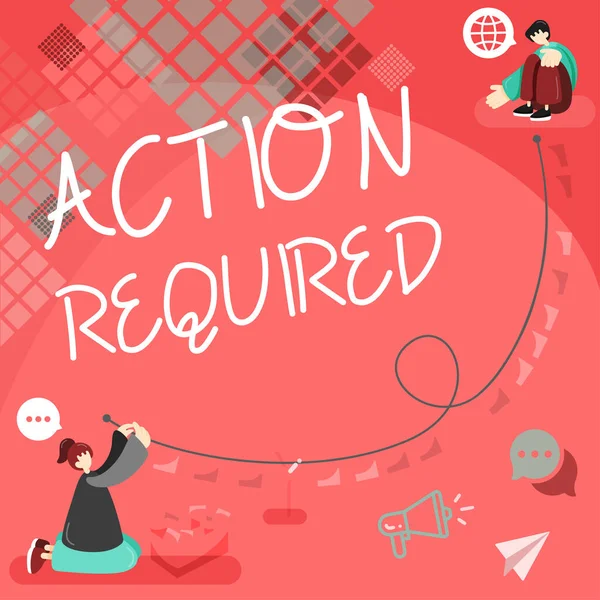 Inspiration Showing Sign Action Required Concept Meaning Regard Action Someone — Stock Photo, Image
