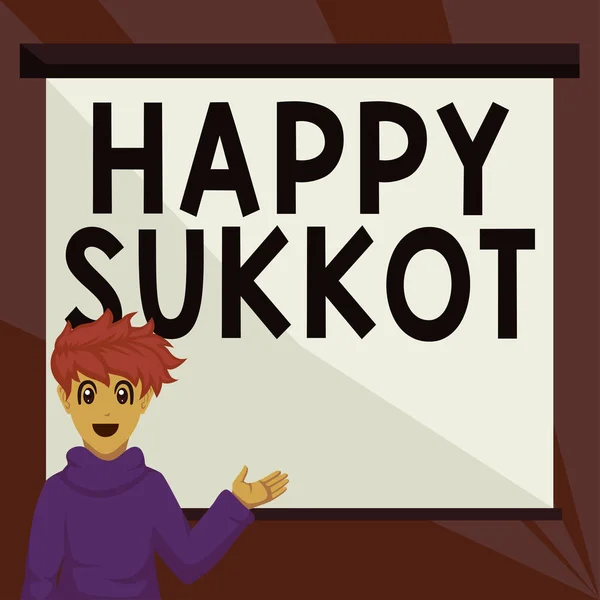 Legenda Conceitual Happy Sukkot Abordagem Negócios Irlanda Celebração Verde Sorte — Fotografia de Stock