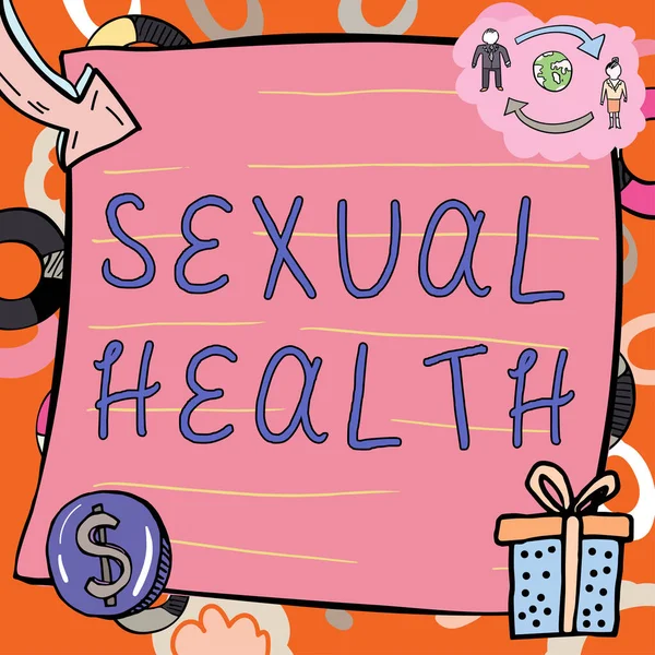 Textové Znamení Ukazující Sexuální Zdraví Slovo Napsané Zdravějším Těle Uspokojující — Stock fotografie