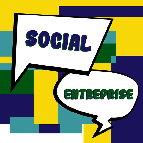 Texto Presentando Social Enterprise Foto Conceptual Negocio Que Hace Dinero — Foto de Stock