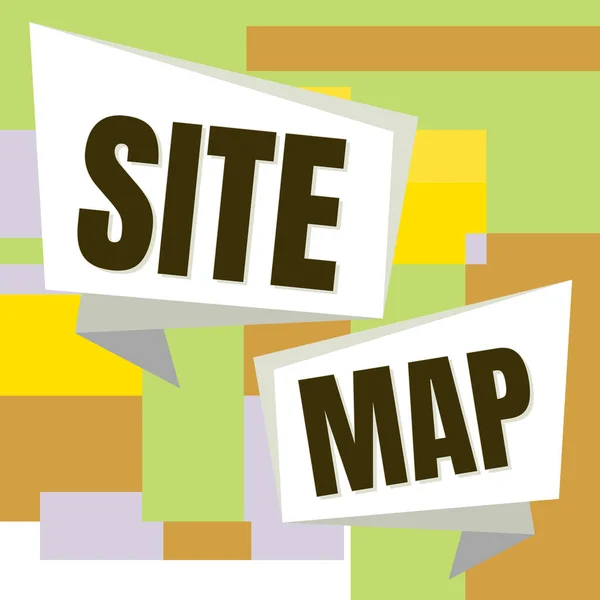 概念显示网站地图 商业展示 旨在帮助用户和搜索引擎在网站上导航 — 图库照片